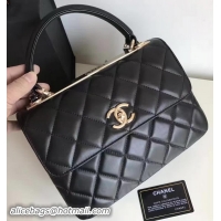 Shop Cheap Chanel Classic Top Flap Bag Black Original Sheepskin Leather A92236 Gold