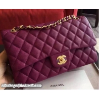Unique Ladies Chanel Deerskin Classic Flap Shoulder Medium Bag 7032614 Purple