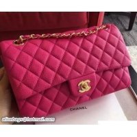 Best Price Chanel Deerskin Classic Flap Shoulder Medium Bag 7032614 Fushia