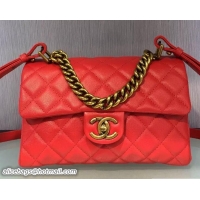 Top Quality Chanel Sheepskin Trapezio Flap Medium Bag A93442 Red With Handle