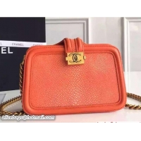 Good Looking Chanel Pearl Leather Vanity Case Bag 7040318 Orange