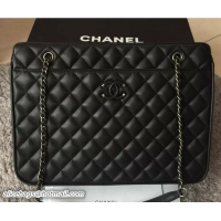 Classic Specials Chanel Quilted Calfskin/Ruthenium Metal Tote Bag A98551 Black