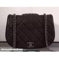 Buy Discount Chanel Grained Calfskin Casual Pocket Small Messenger Bag A98553 Black