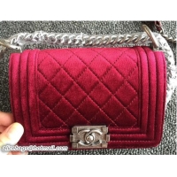 Inexpensive Chanel Velvet Mini Boy Flap Shoulder Bag 7041203 Red