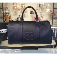Crafted Chanel CC Calfskin Luggage Bag 7041303 Black