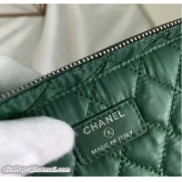 Fashion Chanel Grained Calfskin Vanity Case Pouch Bag A80913 Green
