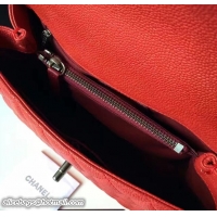 Best Product Chanel Coco Top Handle Flap Shoulder Small Bag Grained Calfskin 42711 Red