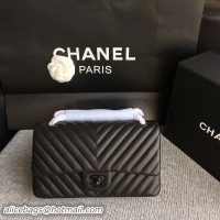 Inexpensive Chanel Flap Shoulder Bags Black Original Sheepskin CF1112