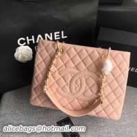 Fashion Chanel LE Boy Grand Shopping Tote Bag GST Pink Cannage Pattern A50995 Gold
