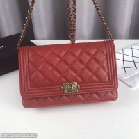 Good Looking Boy Chanel Top Handle Flap Bag Original Sheepskin Leather CHA6039 Red