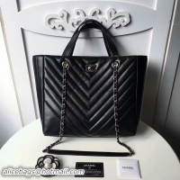 Original Cheap Chanel Tote Bag Original Sheepskin Leather A98666 Black