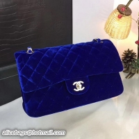 Most Popular Chanel 2.55 Series Flap Bags Original Velvet A1025 Blue