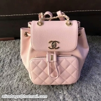Popular Style Chanel Original Calfskin Leather Backpack CHA2589 Light Pink