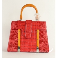 New Design Goyard Saigon Crocodile Veins Leather Tote Bag 8962 Apricot