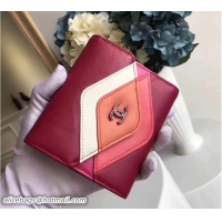 Unique Discount Chanel Color Block Short Wallet 31231 Fuchsia