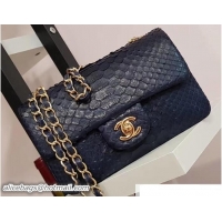 Good Product Chanel Python Classic Flap Small Bag A1116 Black 2018