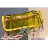 Stylish Chanel PVC Coco Splash Mini Flap Bag A57048 Yellow/Green/Pink 2018