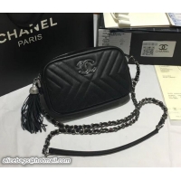 Stylish Chanel Calfskin Mini Camera Case Bag A57617 Black 2018