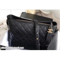 Best Price Chanel Patent Goatskin Gabrielle Medium Hobo Bag A93824 Black 2018