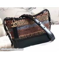 Purchase Chanel Knit/Calfskin Gabrielle Small Hobo Bag 503011 Black 2018