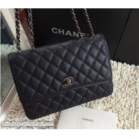 Fashion Chanel Caviar Leather Messenger Flap Bag 505024 Black 2018