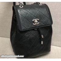 Top Design Chanel Grained Crumpled Calfskin Backpack Bag A57083 Black 2018