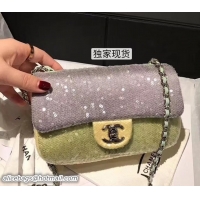 Sumptuous Chanel Sequins Flap Mini Bag A57412 Green 2018