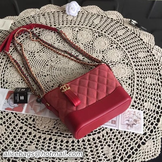 Good Quality Chanel Gabrielle Nubuck leather Shoulder Bag 93481 Red