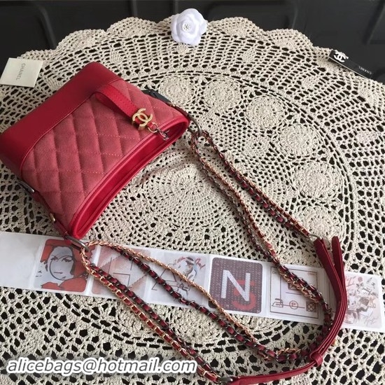 Good Quality Chanel Gabrielle Nubuck leather Shoulder Bag 93481 Red