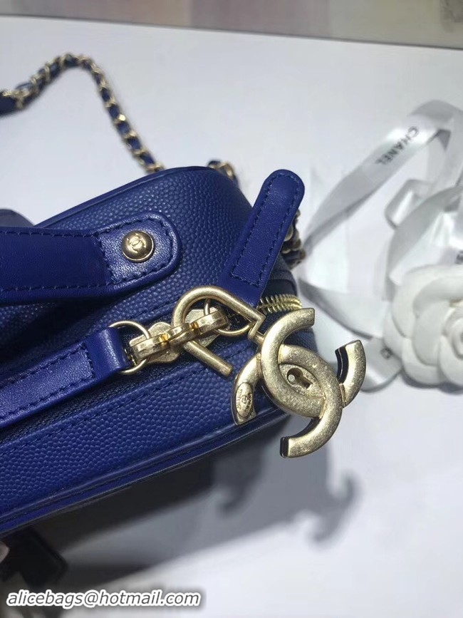 Sophisticated Chanel mini Vanity Case Original A93342 blue