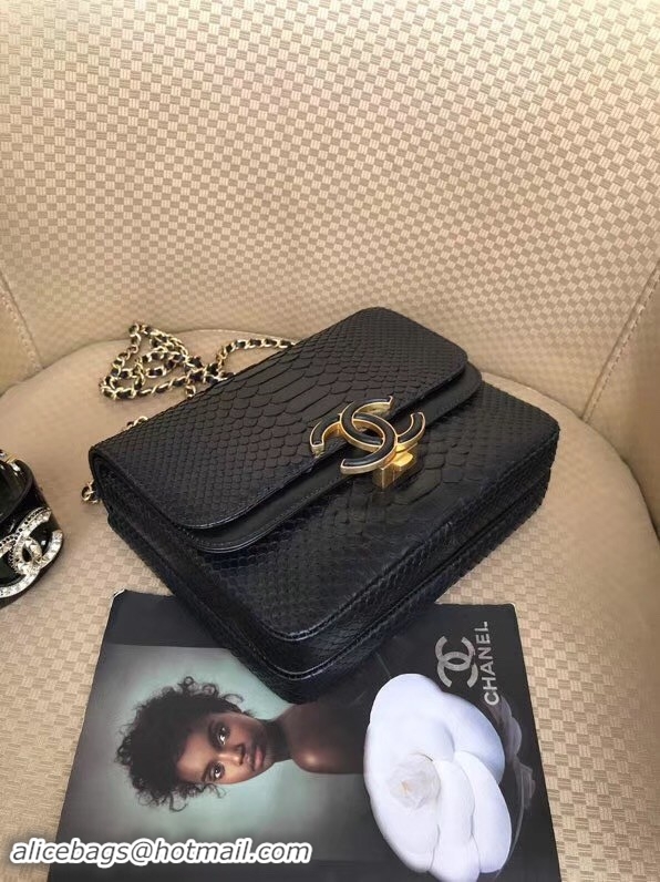 Good Quality Chanel Original Flap Bag Python, Lambskin & Gold-Tone Metal A57277 Black