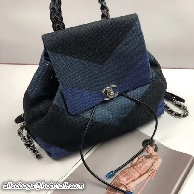 Grade Quality CHANEL Small Backpack 33659 Blue&black