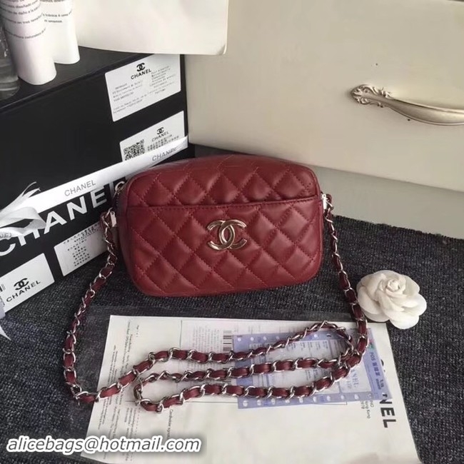 Duplicate Chanel Classic Clutch with Chain Original Sheepskin 57746 red