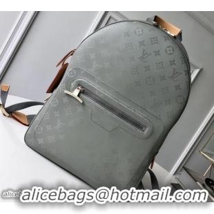 Shop Duplicate Louis Vuitton Monogram Titanium Canvas Backpack PM Bag M43882 2018