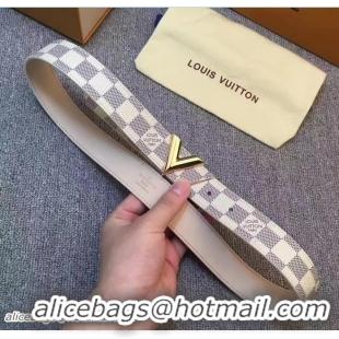 Well Crafted Louis Vuitton Width 3cm Damier Azur Canvas Essential V Belt V61447