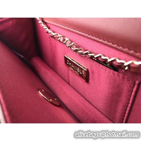 Fashion Chanel Lambskin Camellia Clutch Bag A94575 Red 2019 Collection