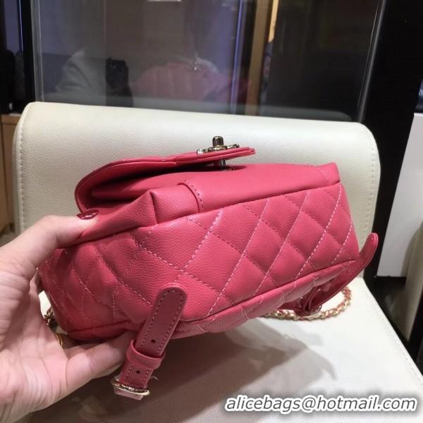 Duplicate Chanel Grained Calfskin Quilting Small Backpack AS0005 Pink 2019
