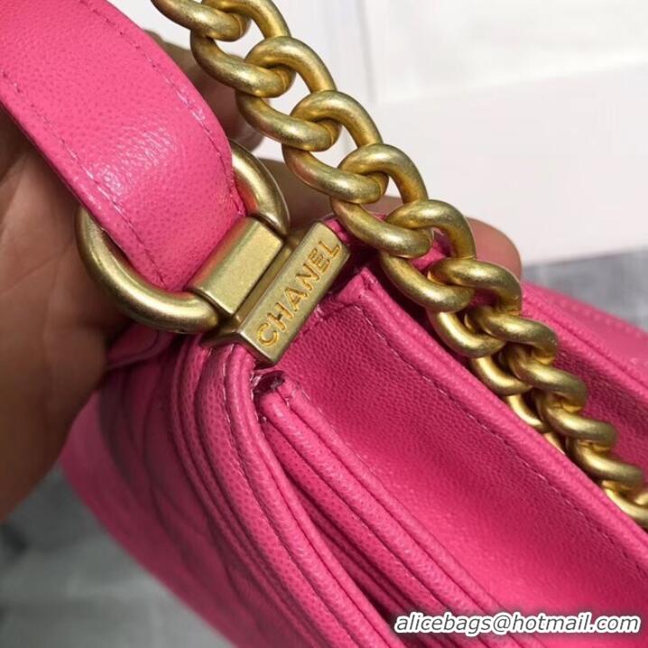 Good Product Boy chanel handbag Grained Calfskin & Gold-Tone Metal AS0130 Rose