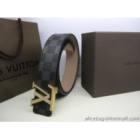 Louis Vuitton Damier Graphite Canvas Belt LV050 Gold