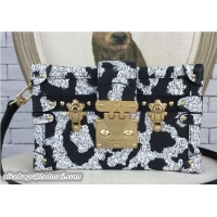 Fashion Luxury Louis Vuitton Leather Petite Malle Bag Leopard Print White Fall
