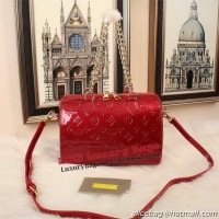 Modern Louis Vuitton M40898 Monogram Vernis SPEEDY 25 Bag Red