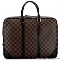 Crafted Louis Vuitton Damier Ebene Canvas Porte-Document Voyace N41124