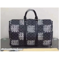 Durable Louis Vuitton Damier Graphite Christopher Nemeth Keepall 45 Bandouliere Bag