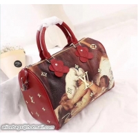 Crafted Louis Vuitton Masters Collection's Piece FRAGONARD Speedy 30 M43307 Red