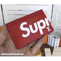 High Quality Louis Vuitton Epi Leather Supreme Card Holder 90801 Red 2017