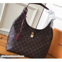 Traditional Discount Louis Vuitton Monogram Flower Padlock Hobo Bag M43547 Bordeaux 2018