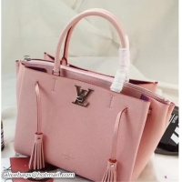 Popular Style Louis Vuitton Lockmeto Epsom Calfskin Leather Tassel Design M54572 Pink 2017