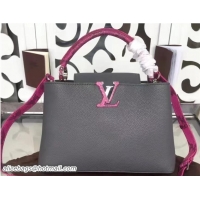 Expensive Louis Vuitton Capucines PM Bag Gris/Fuchsia with Python Handles