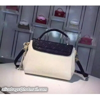 Low Price Louis Vuitton Calfskin Leather CROISETTE Bag M94338 Black&White