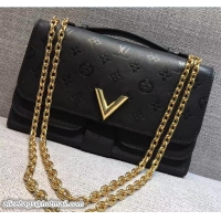 Luxurious Louis Vuitton Monogram Empreinte Very Chain Bag M42899 Black